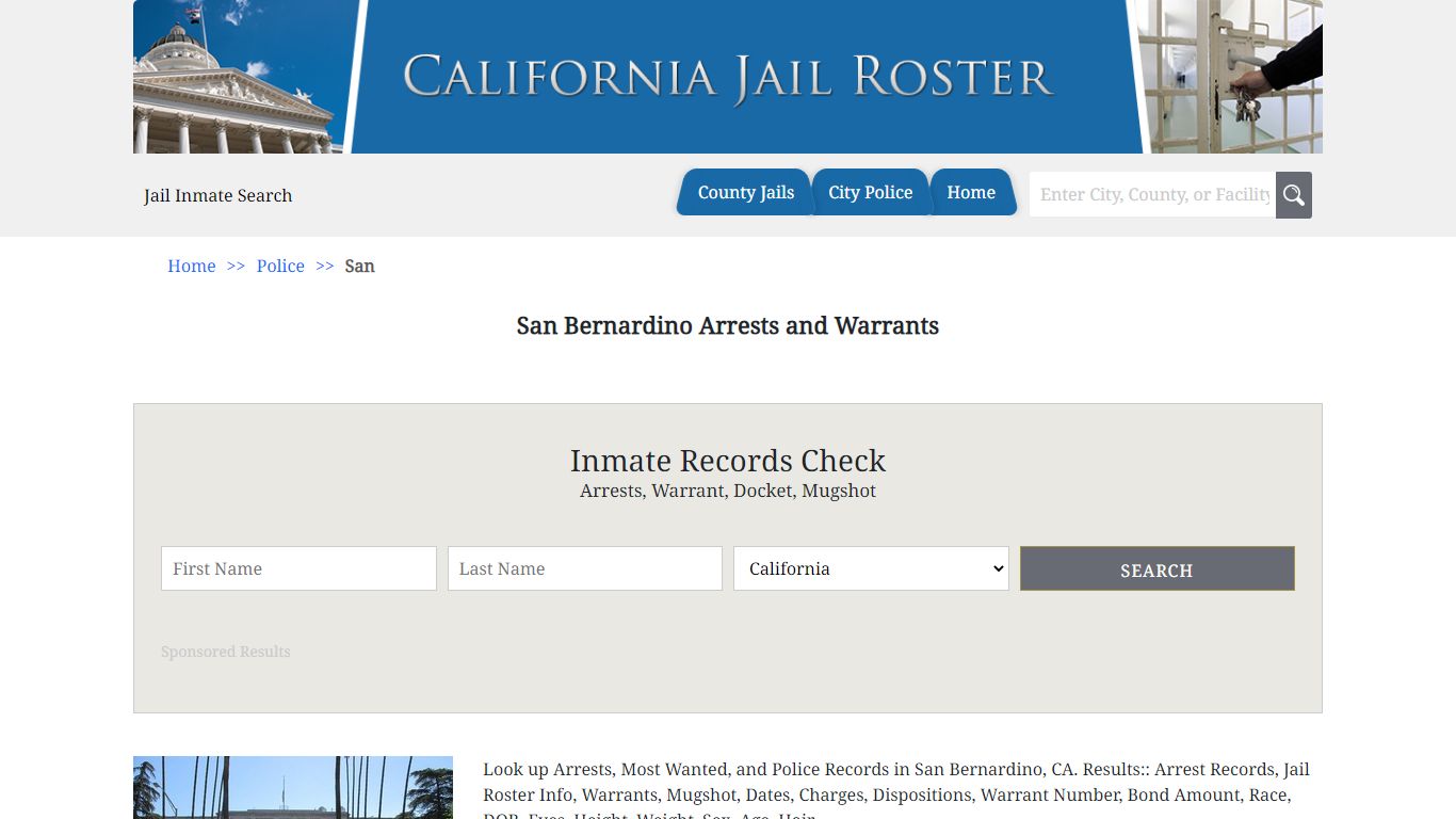 San Bernardino Arrests and Warrants | Jail Roster Search